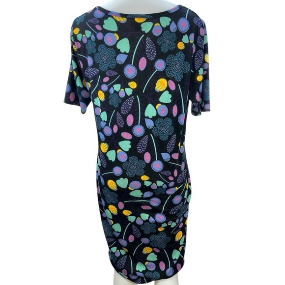 LulaRoe  Floral colorful Black, pink, blue, green Dress Short sleeved Size 2XL - Picture 6 of 7